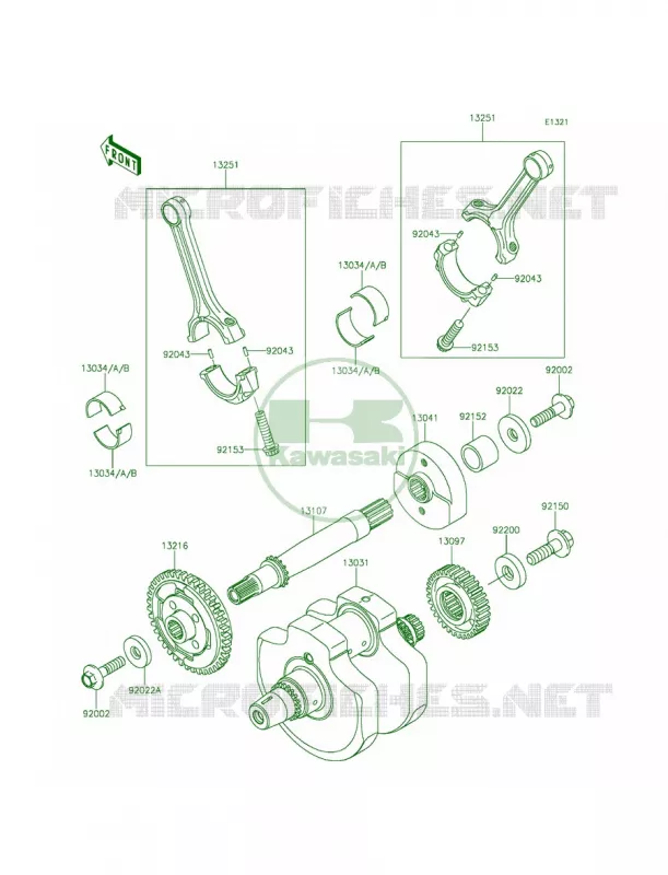 Crankshaft Kawasaki MOTOS 900 2015 Vulcan 900 Classic LT  VN900DFF
