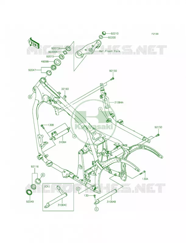 Frame Kawasaki MOTOS 900 2015 Vulcan 900 Classic LT  VN900DFF