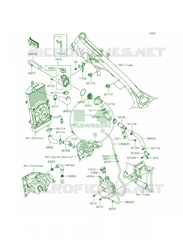Water Pipe Kawasaki MOTOS 900 2015 Vulcan 900 Classic LT  VN900DFF