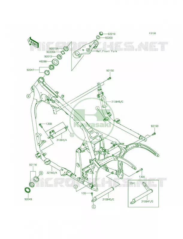 Frame Kawasaki MOTOS 900 2015 Vulcan 900 Custom  VN900CFF