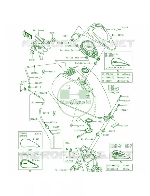 Fuel Tank Kawasaki MOTOS 900 2015 Vulcan 900 Custom  VN900CFF