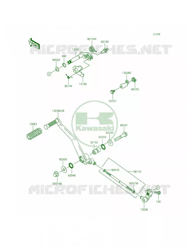 Gear Change Mechanism Kawasaki MOTOS 900 2015 Vulcan 900 Custom  VN900CFF