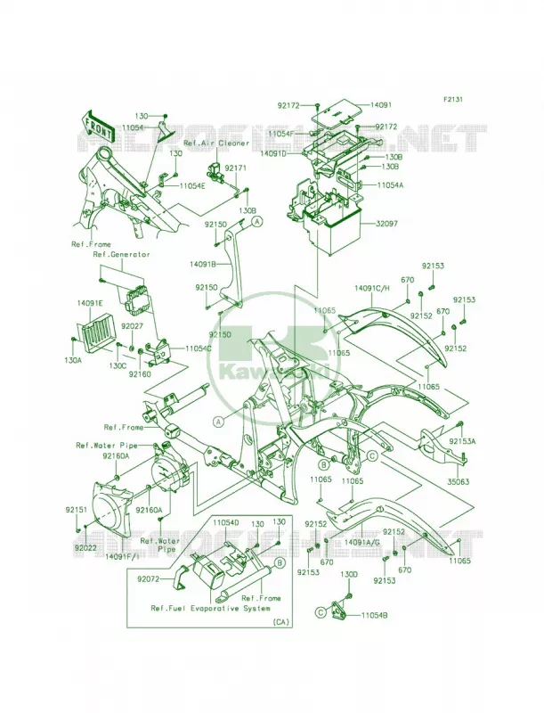 Frame Fittings Kawasaki MOTOS 900 2014 Vulcan 900 Classic  VN900BEFA
