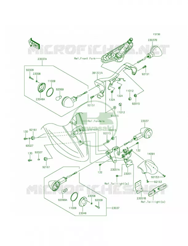 Turn Signals Kawasaki MOTOS 900 2014 Vulcan 900 Classic  VN900BEFA