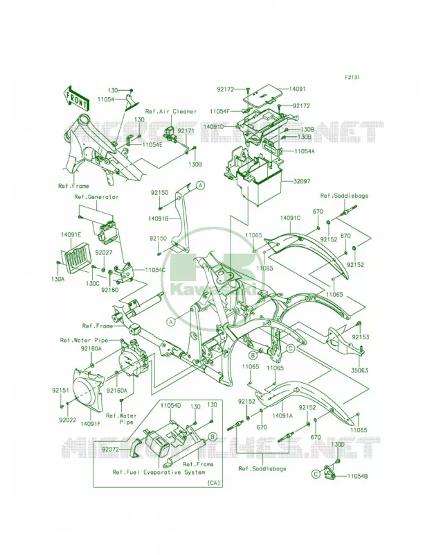 Frame Fittings Kawasaki MOTOS 900 2014 Vulcan 900 Classic LT  VN900DEF