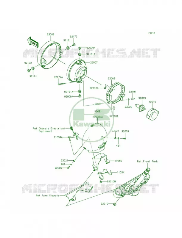 Headlights Kawasaki MOTOS 900 2014 Vulcan 900 Custom  VN900CEFA