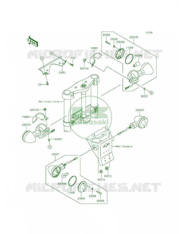 Turn Signals Kawasaki MOTOS 900 2014 Vulcan 900 Custom  VN900CEFA
