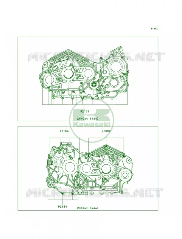 Crankcase Bolt Pattern Kawasaki MOTOS 1700 2014 Vulcan 1700 Voyager ABS  VN1700BEF