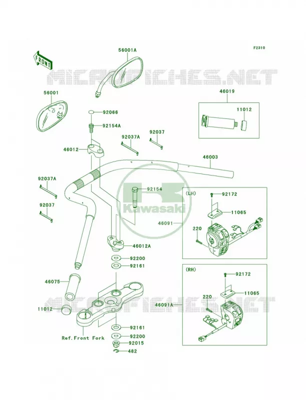 Handlebar Kawasaki MOTOS 1700 2014 Vulcan 1700 Voyager ABS  VN1700BEF