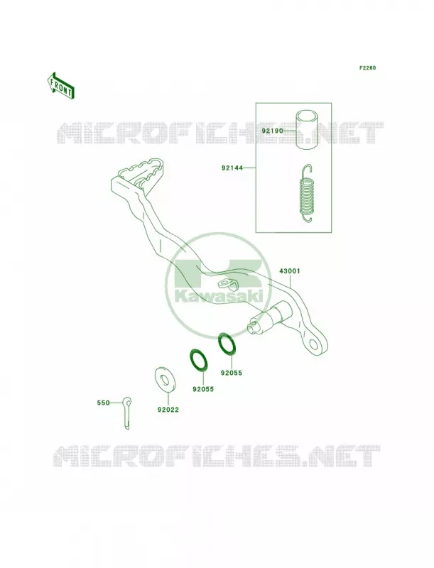Brake Pedal Kawasaki MOTOS 250 2007 KLX250S  KLX250H7F