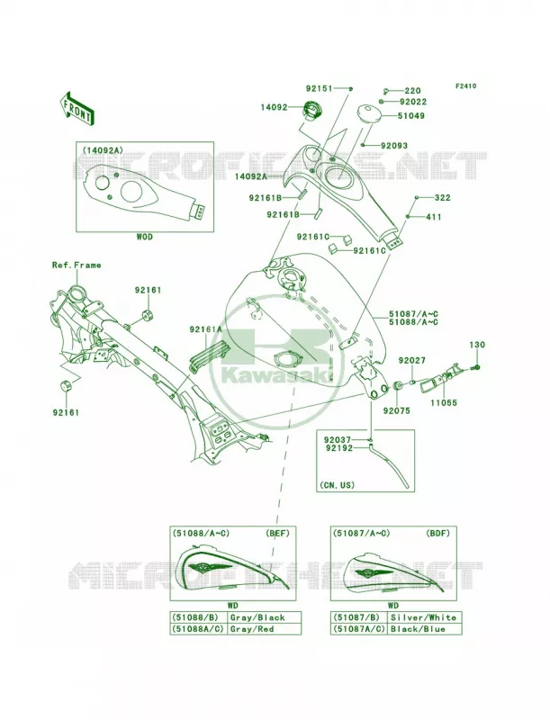 Fuel Tank Kawasaki MOTOS 1700 2013 Vulcan 1700 Voyager ABS  VN1700BDF