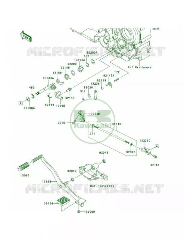 Gear Change Mechanism Kawasaki MOTOS 1700 2013 Vulcan 1700 Voyager ABS  VN1700BDF