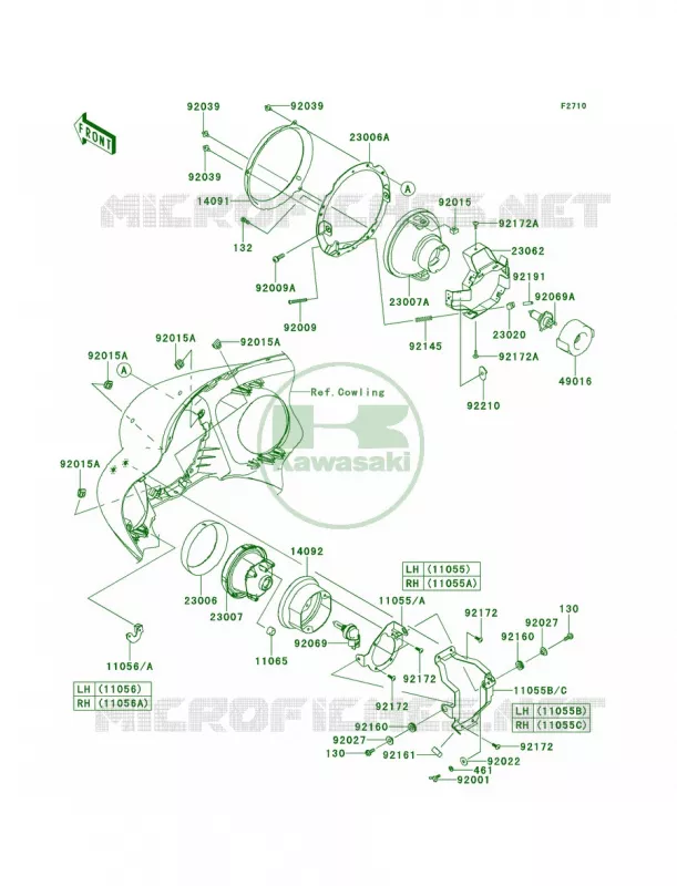 Headlights Kawasaki MOTOS 1700 2013 Vulcan 1700 Voyager ABS  VN1700BDF