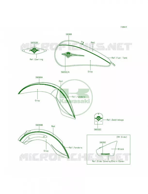 DecalsRedGrayDEF Kawasaki MOTOS 900 2013 Vulcan 900 Classic LT  VN900DDF