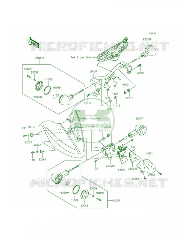Turn Signals Kawasaki MOTOS 900 2013 Vulcan 900 Classic LT  VN900DDF