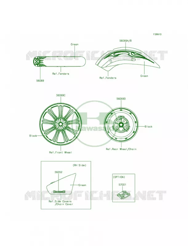 DecalsGreenCEFA Kawasaki MOTOS 900 2013 Vulcan 900 Custom  VN900CDFA