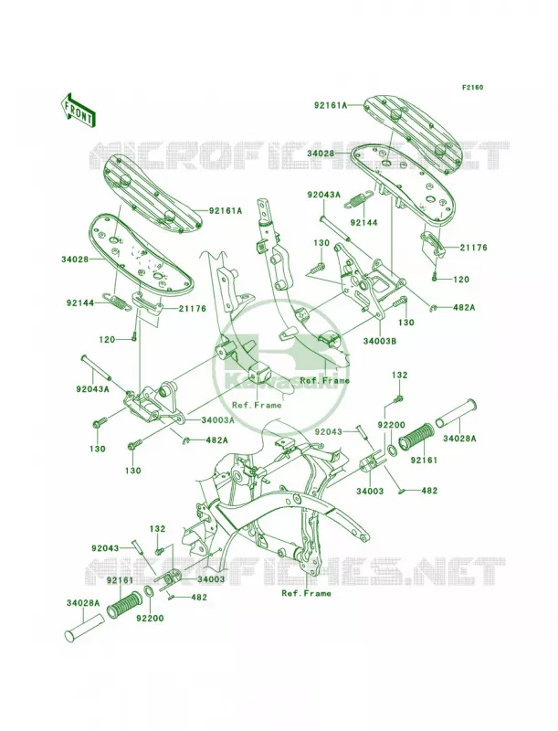 Footrests Kawasaki MOTOS 900 2013 Vulcan 900 Classic  VN900BDF
