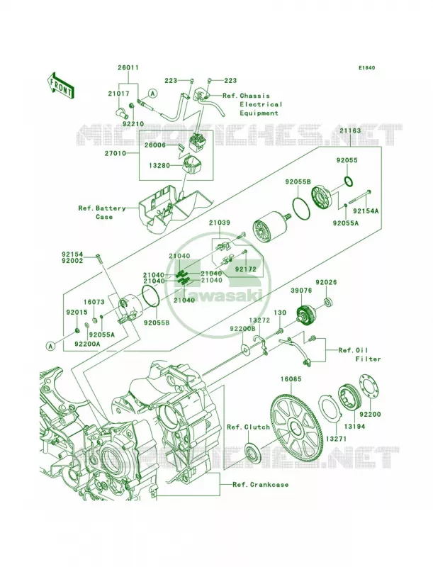 Starter Motor Kawasaki MOTOS 1700 2012 Vulcan 1700 Voyager  VN1700ACF