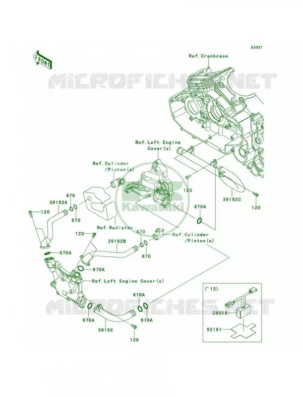 Water Pipe Kawasaki MOTOS 1700 2012 Vulcan 1700 Voyager  VN1700ACF