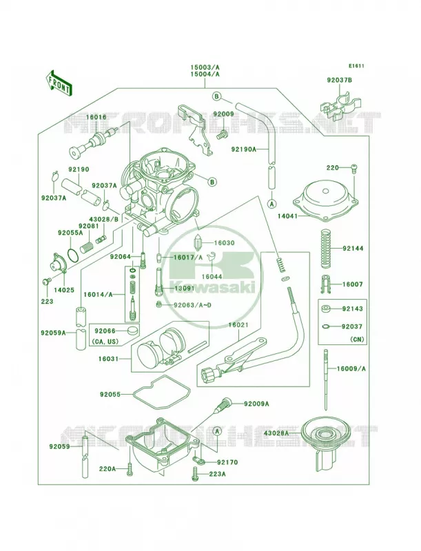 Carburetor Kawasaki MOTOS 300 2007 KLX300R  KLX300A7F