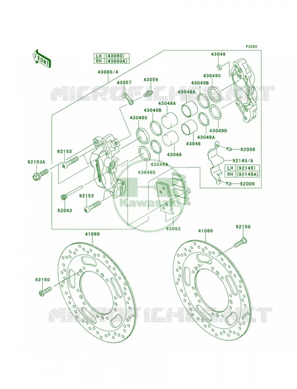 Front Brake Kawasaki MOTOS 1700 2012 Vulcan 1700 Vaquero  VN1700JCF