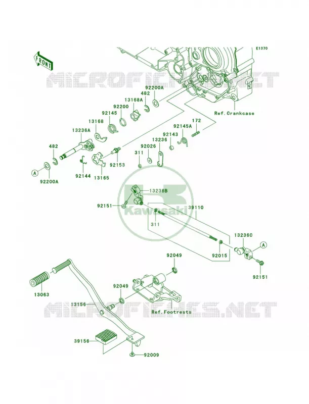 Gear Change Mechanism Kawasaki MOTOS 1700 2012 Vulcan 1700 Nomad  VN1700CCF