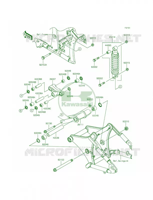 SuspensionShock Absorber Kawasaki MOTOS 900 2012 Vulcan 900 Classic LT  VN900DCF