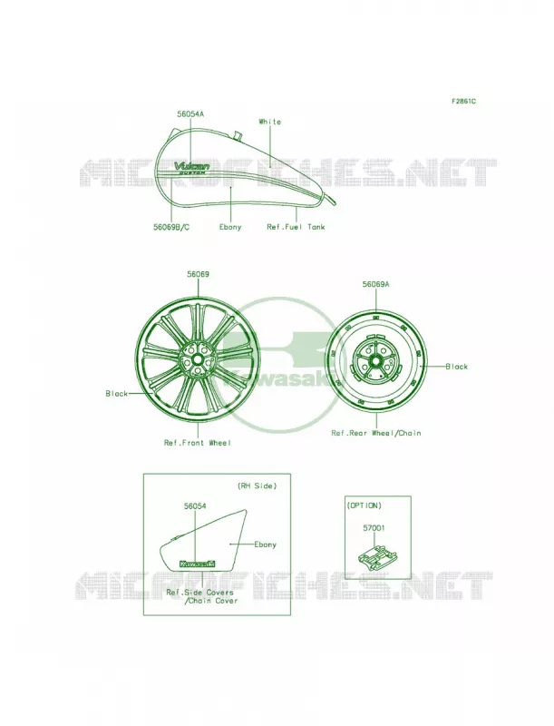 DecalsWhiteEbonyCDFA Kawasaki MOTOS 900 2012 Vulcan 900 Custom  VN900CCF