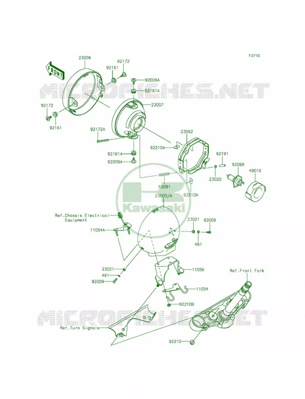 Headlights Kawasaki MOTOS 900 2012 Vulcan 900 Custom  VN900CCF