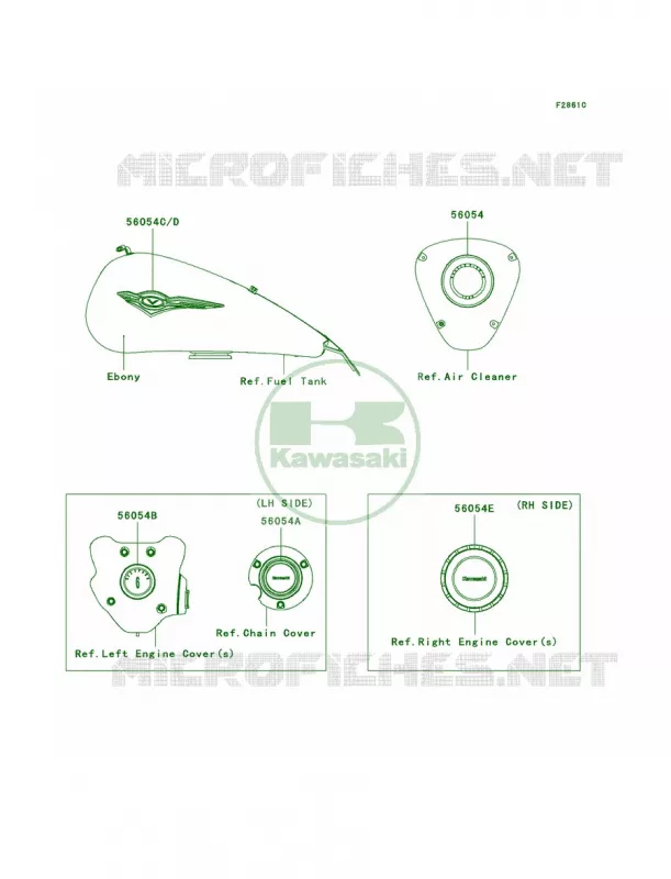 DecalsEbonyEBFECF Kawasaki MOTOS 1700 2012 Vulcan 1700 Classic  VN1700ECF
