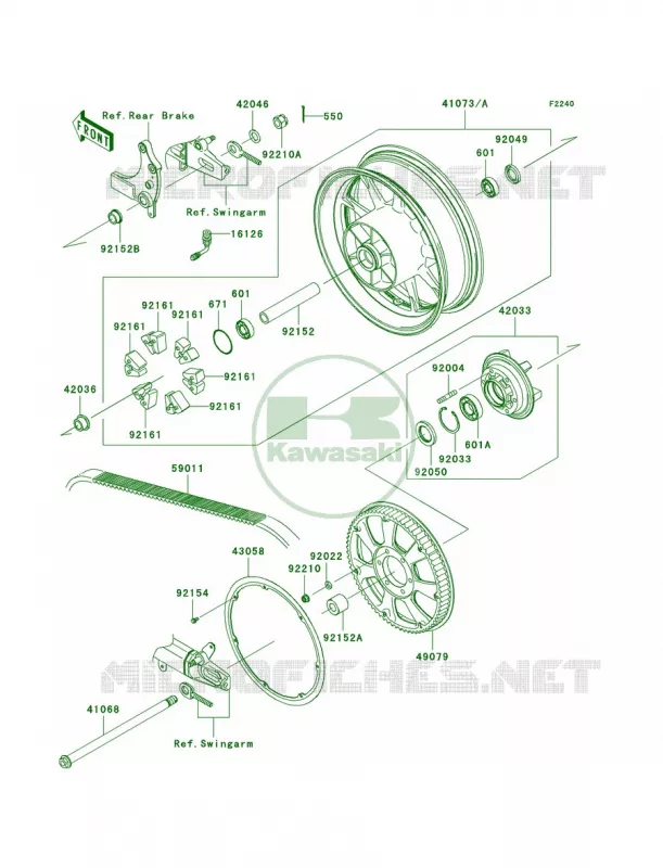 Rear WheelChain Kawasaki MOTOS 1700 2012 Vulcan 1700 Classic  VN1700ECF
