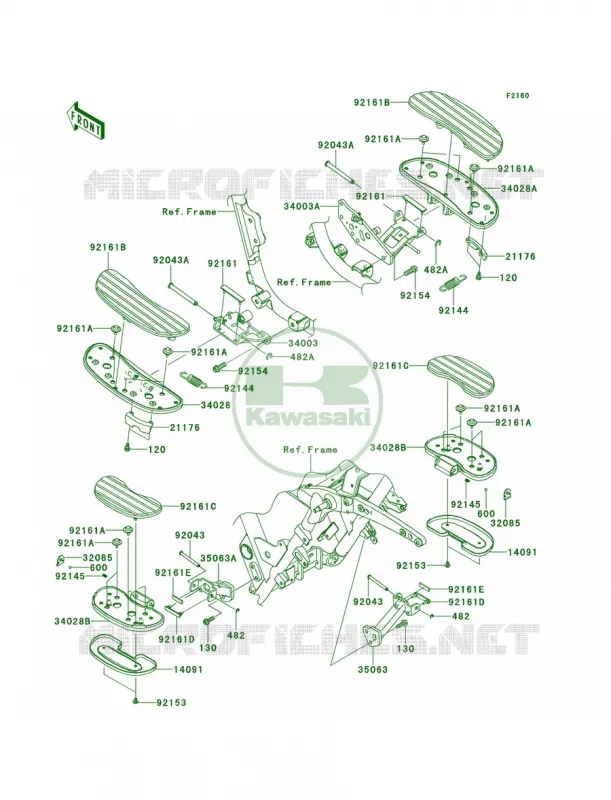 Footrests Kawasaki MOTOS 1700 2011 Vulcan 1700 Voyager  VN1700ABF
