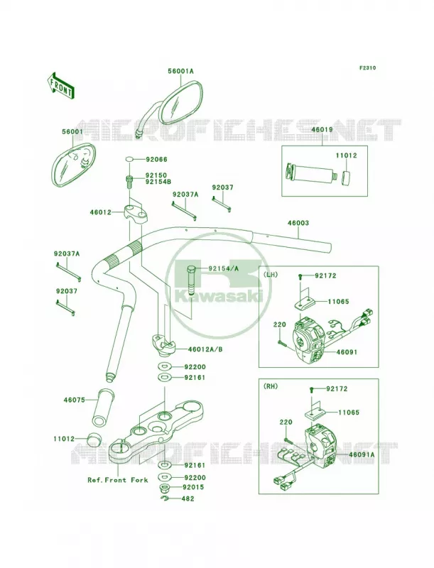 Handlebar Kawasaki MOTOS 1700 2011 Vulcan 1700 Voyager  VN1700ABF