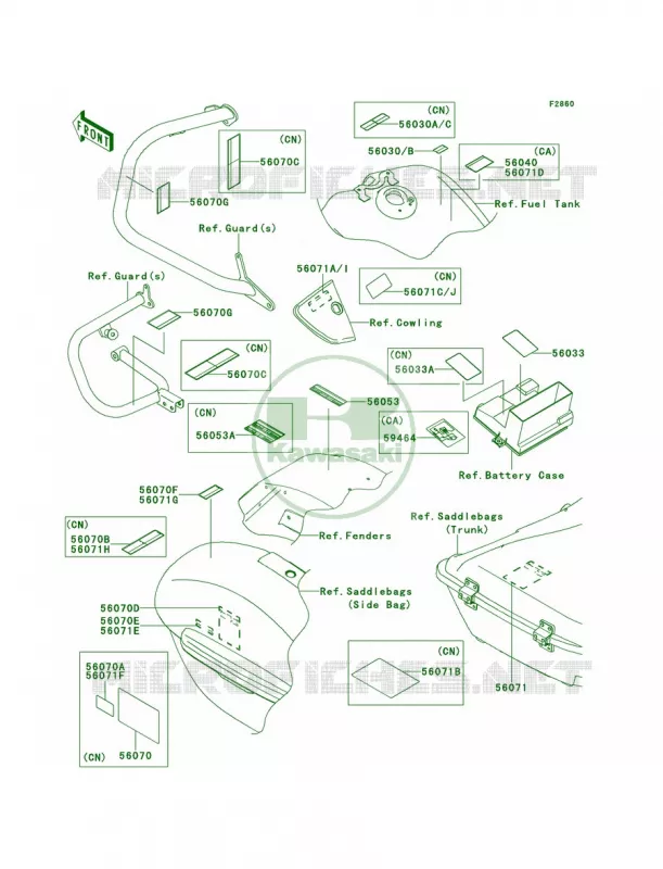 Labels Kawasaki MOTOS 1700 2011 Vulcan 1700 Voyager  VN1700ABF