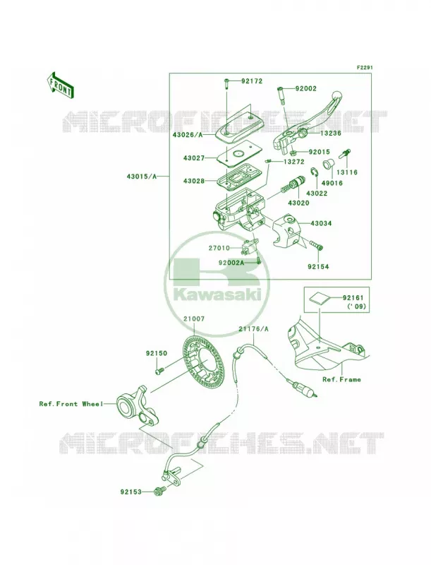 Front Master Cylinder Kawasaki MOTOS 1700 2011 Vulcan 1700 Voyager ABS  VN1700BBF
