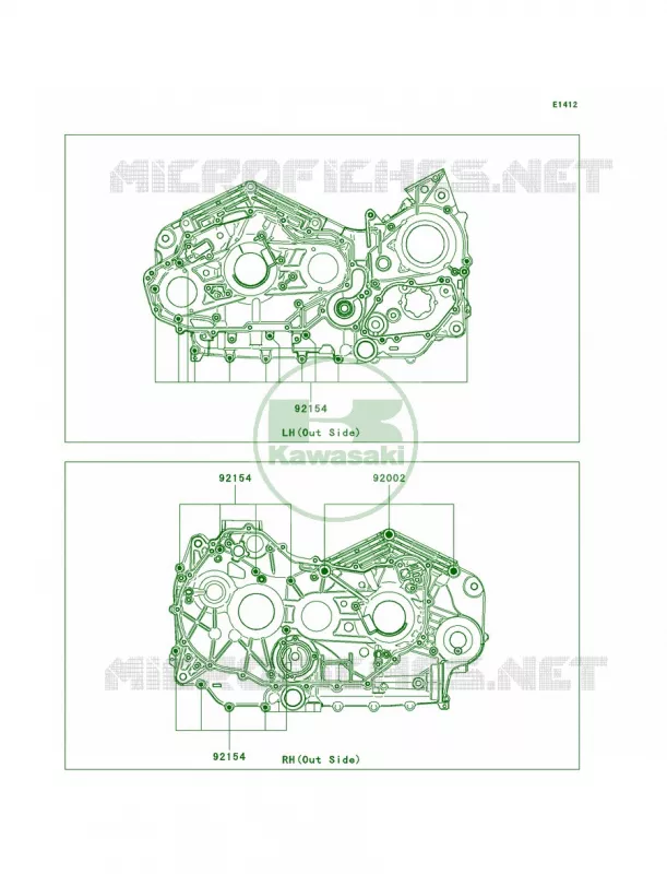 Crankcase Bolt Pattern Kawasaki MOTOS 1700 2011 Vulcan 1700 Classic  VN1700EBF