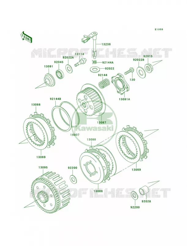 Clutch Kawasaki MOTOS 200 2006 KDX200  KDX200H6F