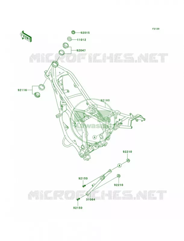 Frame Kawasaki MOTOS 200 2006 KDX200  KDX200H6F