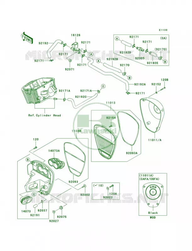 Air Cleaner Kawasaki MOTOS 900 2011 Vulcan 900 Custom  VN900CBF