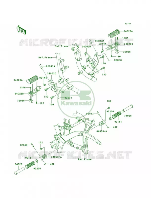 Footrests Kawasaki MOTOS 900 2011 Vulcan 900 Custom  VN900CBF