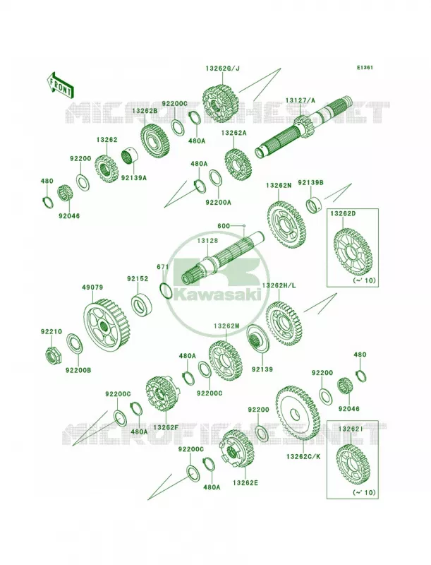 Transmission Kawasaki MOTOS 1700 2010 Vulcan 1700 Voyager  VN1700AAF