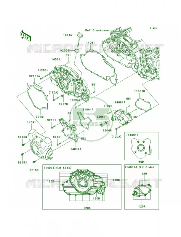 Left Engine Covers Kawasaki MOTOS 1700 2010 Vulcan 1700 Classic  VN1700EAF