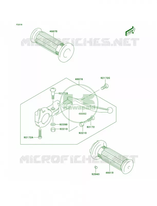 Handle Lever Kawasaki MOTOS 50 2006 KDX50  KDX50A6F