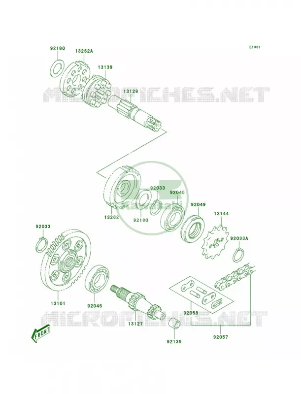 Transmission Kawasaki MOTOS 50 2006 KDX50  KDX50A6F