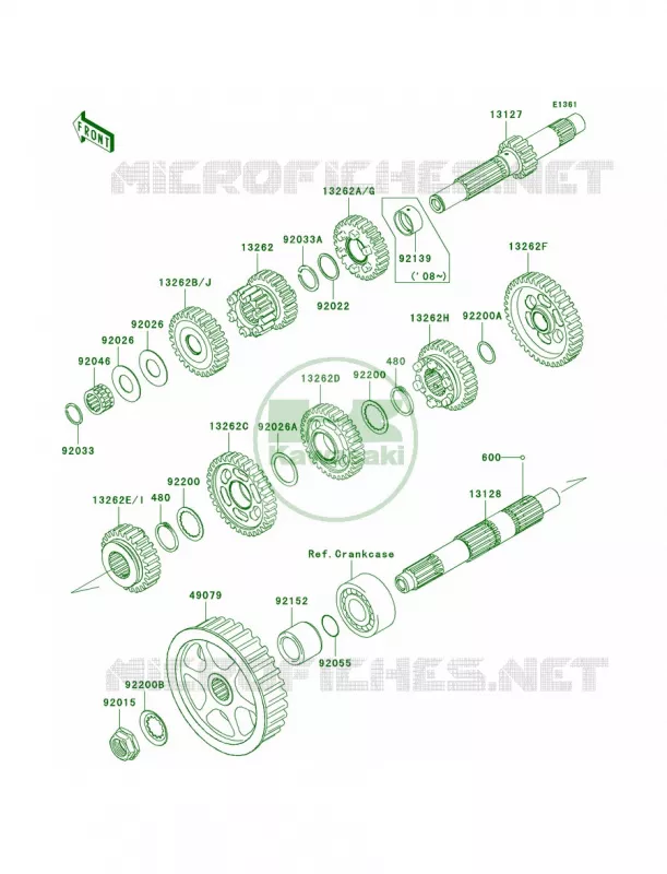 Transmission Kawasaki MOTOS 900 2010 Vulcan 900 Classic LT  VN900DAF