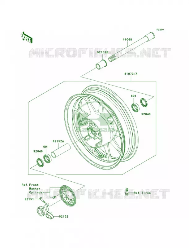 Front Wheel Kawasaki MOTOS 1700 2010 Vulcan 1700 Voyager ABS  VN1700BAF
