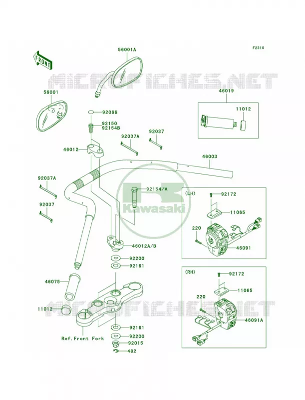 Handlebar Kawasaki MOTOS 1700 2010 Vulcan 1700 Voyager ABS  VN1700BAF