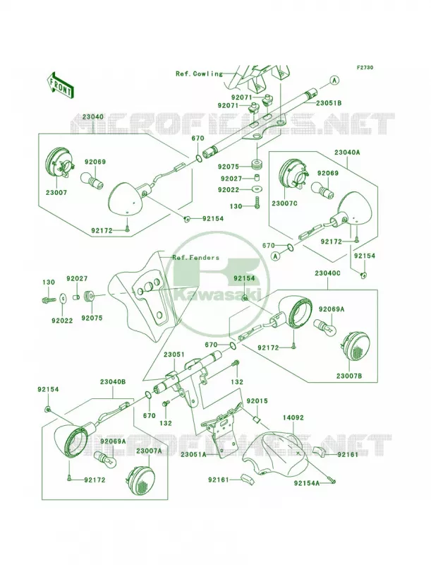 Turn SignalsB9F-BBF Kawasaki MOTOS 1700 2010 Vulcan 1700 Voyager ABS  VN1700BAF