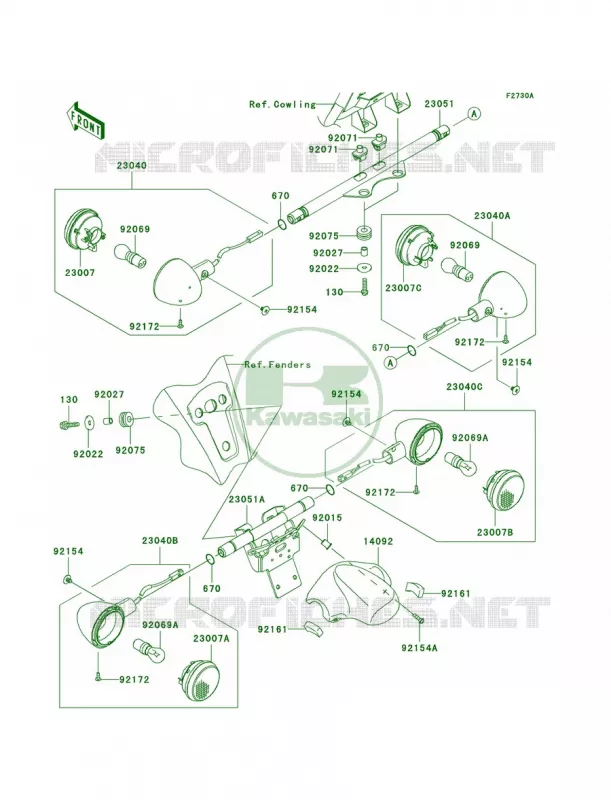 Turn SignalsBCF Kawasaki MOTOS 1700 2010 Vulcan 1700 Voyager ABS  VN1700BAF
