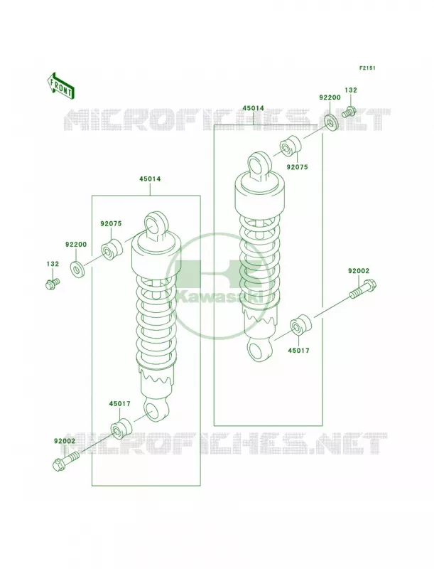 SuspensionShock Absorber Kawasaki MOTOS 500 2009 Vulcan 500 LTD  EN500C9F